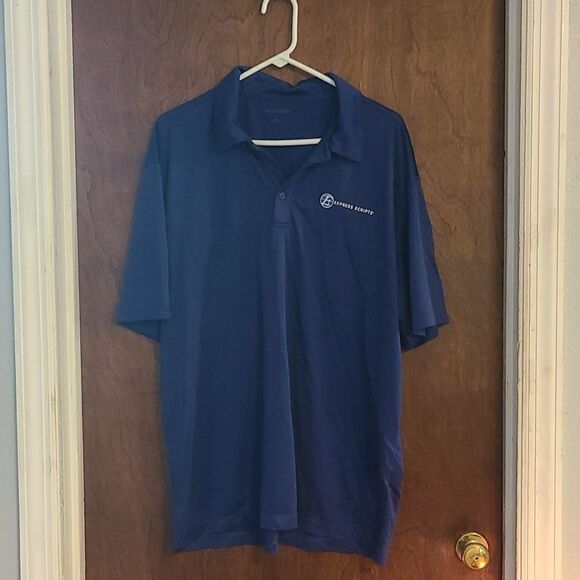 Men's 2XL Blue Short Sleeved Polo - Picture 1 of 4